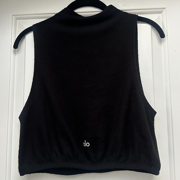 Alo Black Cowl Neck Crop (S) - Picture 2 of 2
